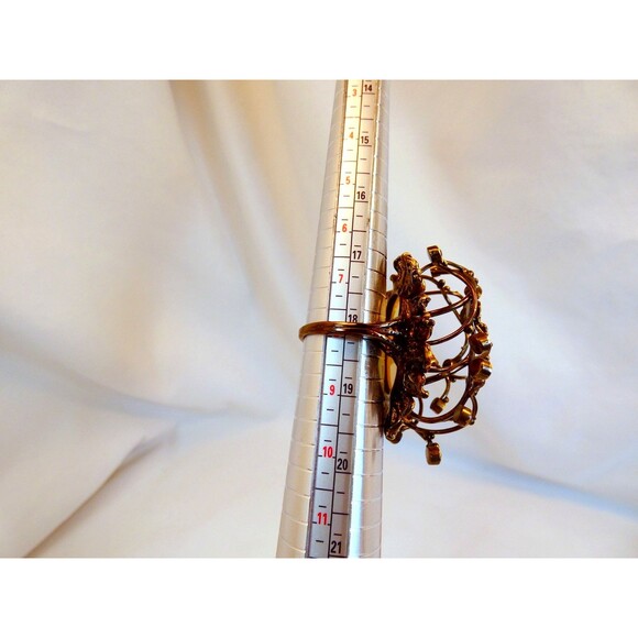 Huge 16 CT Ethiopian Opal-Chrome Diopside Sterling Silver Ring SZ 8 - Picture 9 of 10